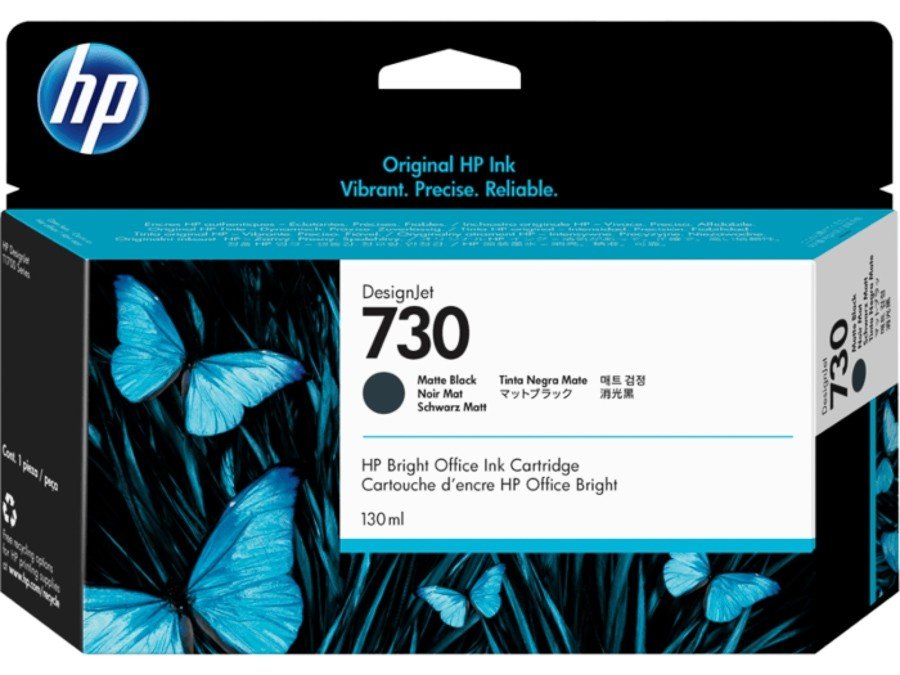 HP 730 130-ml Matte Black DesignJet Ink Cartridge (P2V65A)