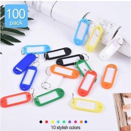 Plastic Key Rings, Assorted Colors, 100pcs/pack