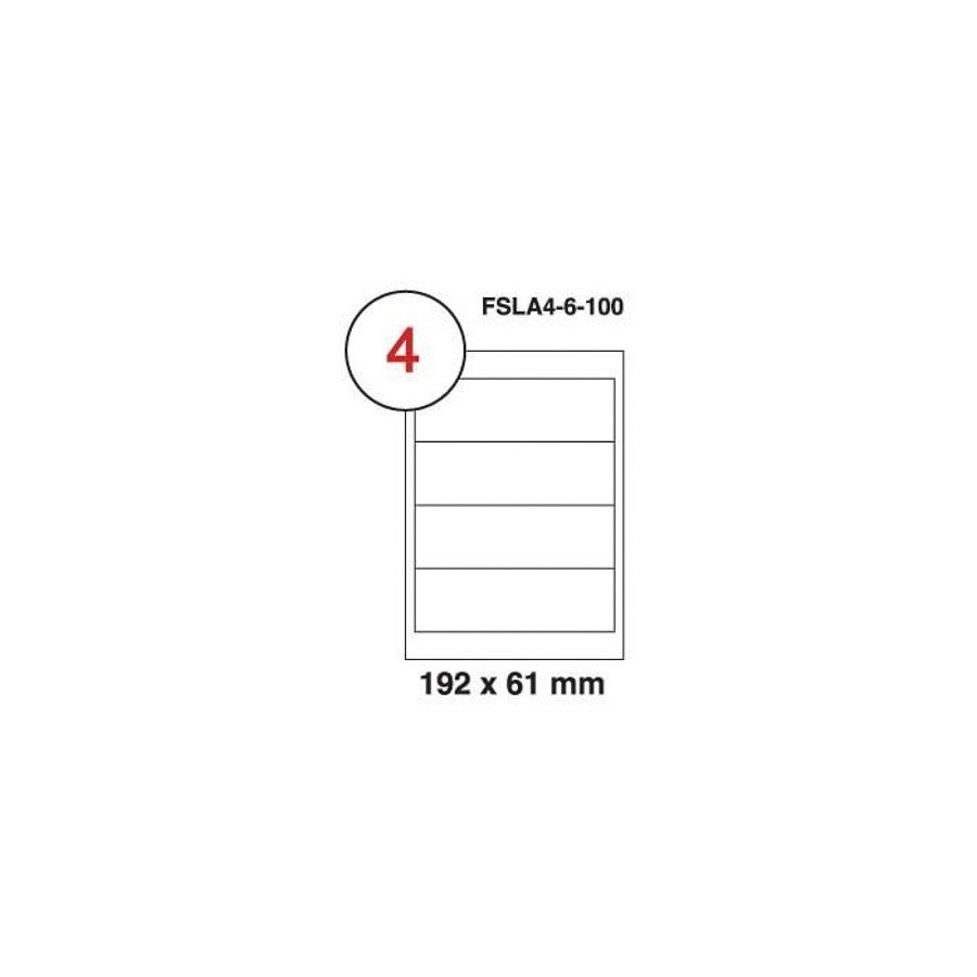 Multi Purpose Labels 192 X 61mm, 100Sheets-Box (FSLA4-6-100)