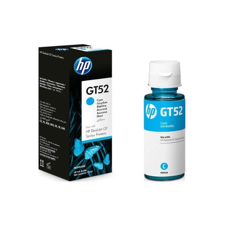 HP GT52 Cyan Original Ink Bottle, 70ml