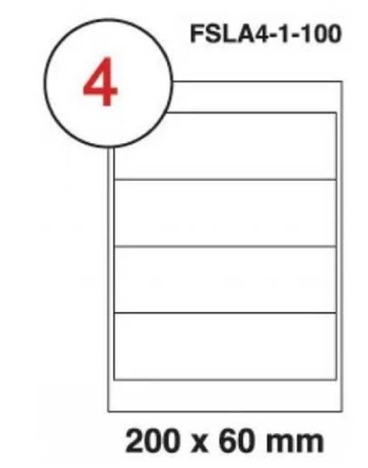 Multi-Purpose Labels 200x60mm 400 Labels (FSLA4-1-100)