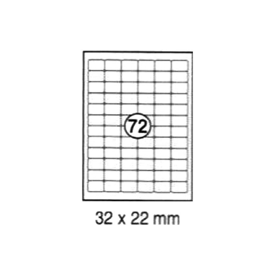 xel-lent 72 labels/sheet, rounded corners, 32 x 22 mm, 100sheets/pack
