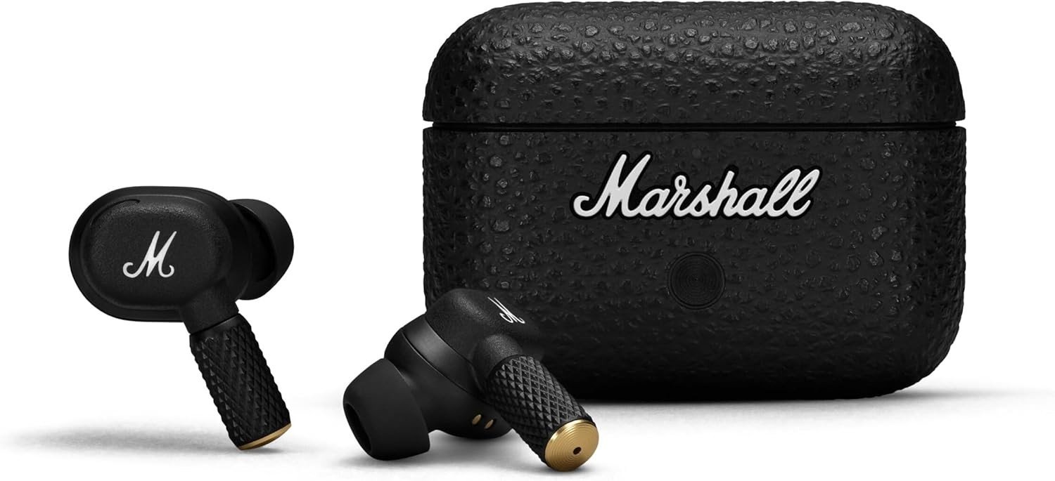 Marshall Motif II ANC True Wireless Active Noise Cancelling Bluetooth Headphones, Earbuds, 30 hours playtime, Black