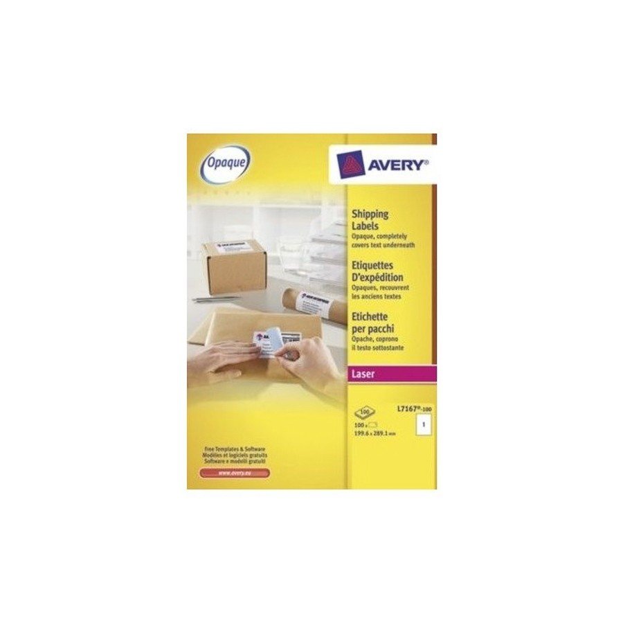 Avery BlockOut Shipping Labels  199.6 x 289.1mm (L7167-100)