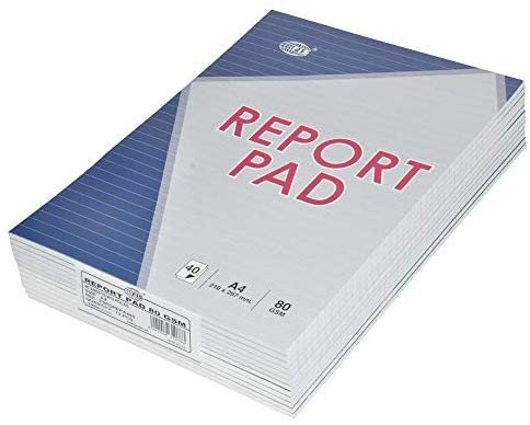 FIS Report Pad with 2 Holes, A4, Ruled, 40 Sheets