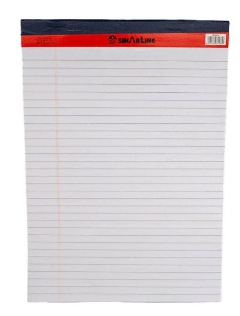 Sinarline Legal Pad A4 56gsm 40 Sheets Line Ruled White