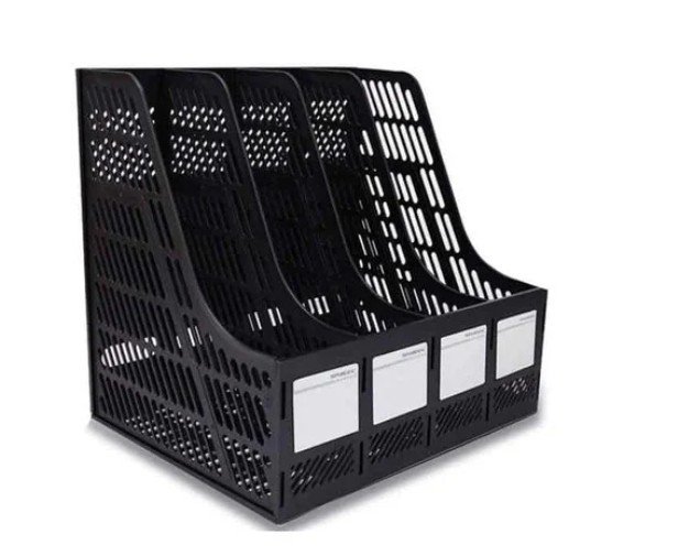 Plastic Magazine Holder, Set of 4 Racks, Black (FSOTUS-2042)