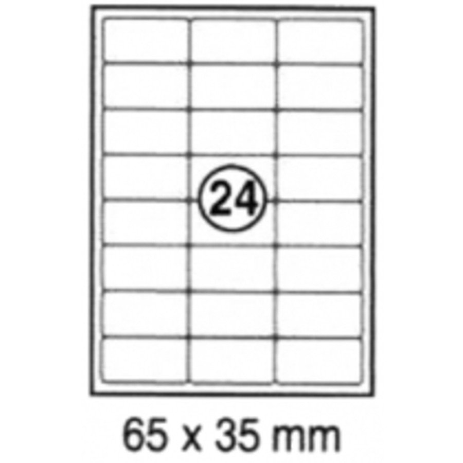 xel-lent 24 labels/sheet, rounded corners, 65 x 35 mm, 100sheets/pack