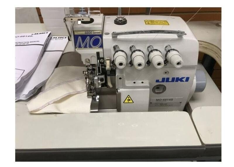 Juki MO6814S-BE6-34H G44Q-143 2 Needle 4 Thread Overlock Machine with Belt Type Servo Motor 550W Complete Set with  Table Stand