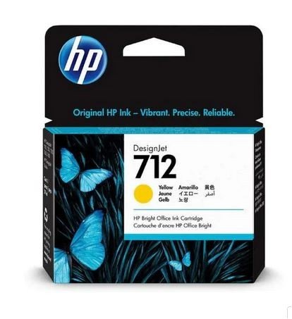 HP 712 29ml Yellow DesignJet Ink Cartridge 3ED69A