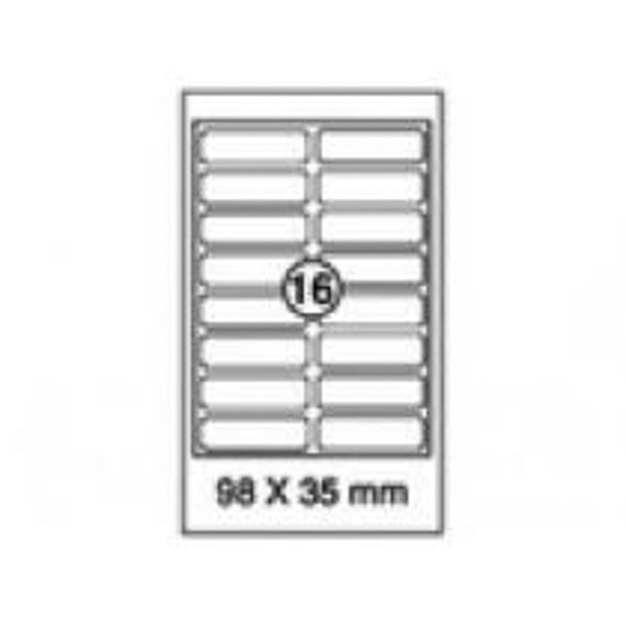xel-lent 16 labels/sheet, rounded corners, 98 x 35 mm, 100sheets/pack