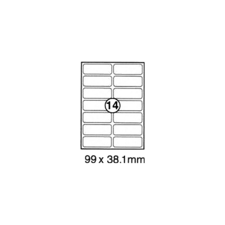 xel-lent 14 labels/sheet, rounded corners, 99 x 38.1 mm, 100sheets/pack