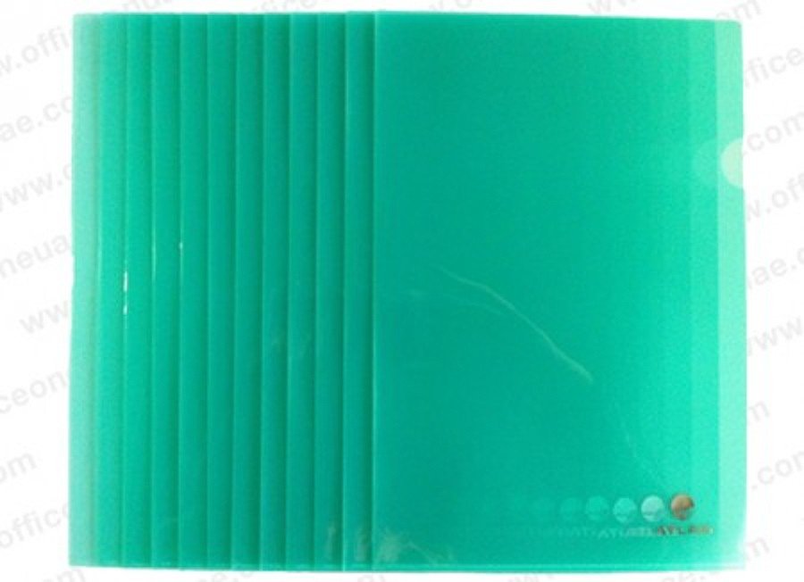 Atlas Clear L Folder F/S, 12/pack, Green