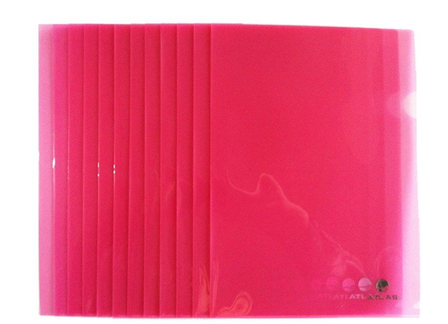 Atlas Clear L Folder F/S, 12/pack, Red