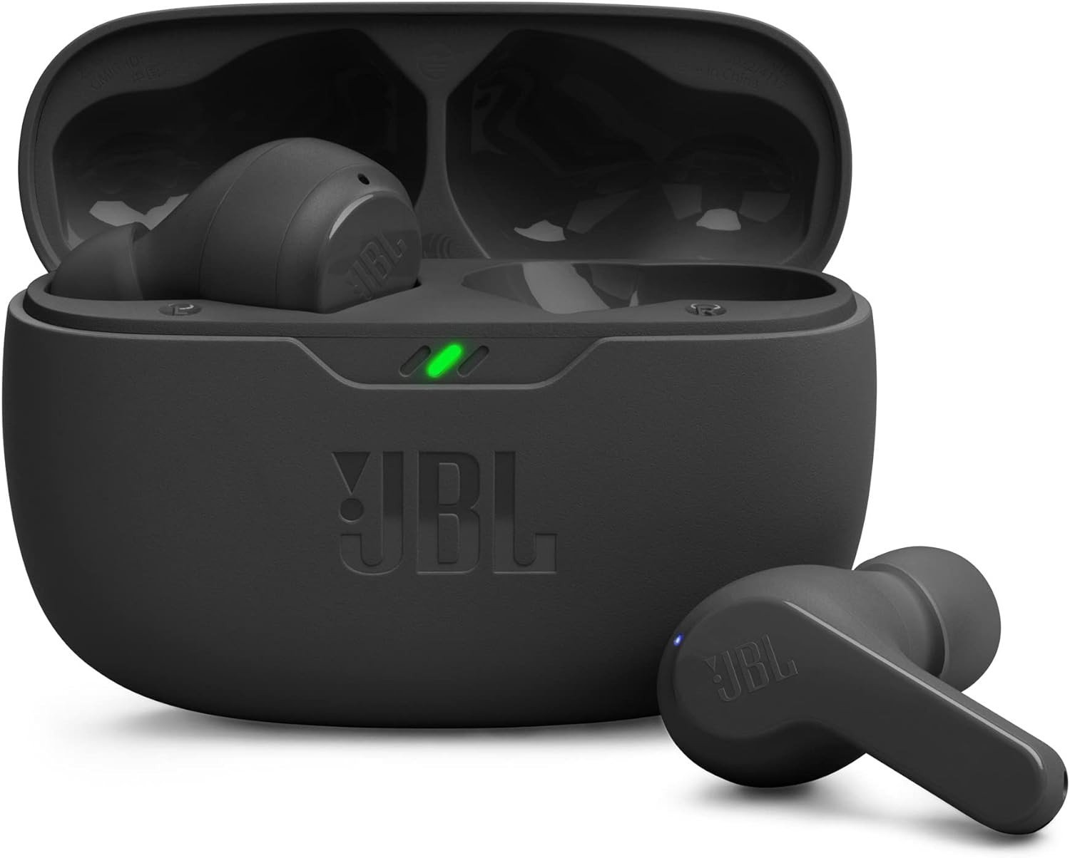 JBL Wave Beam in-Ear Earbuds (TWS) with Mic - Black, App for Customized Extra Bass EQ, 32 Hours Battery and Quick Charge, IP54 Water & Dust Resistance, Ambient Aware & Talk-Thru, Google FastPair