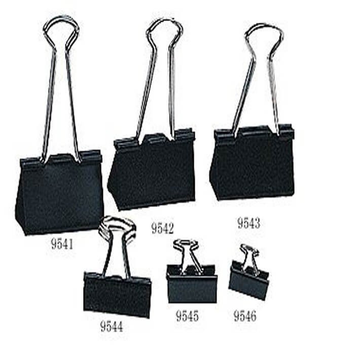 Deluxe Binder Clips 25mm Black 12Clips/Pack
