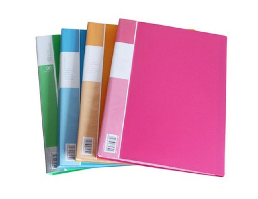 Deli Clear Book, A4, Assorted Colors, 10 Pockets