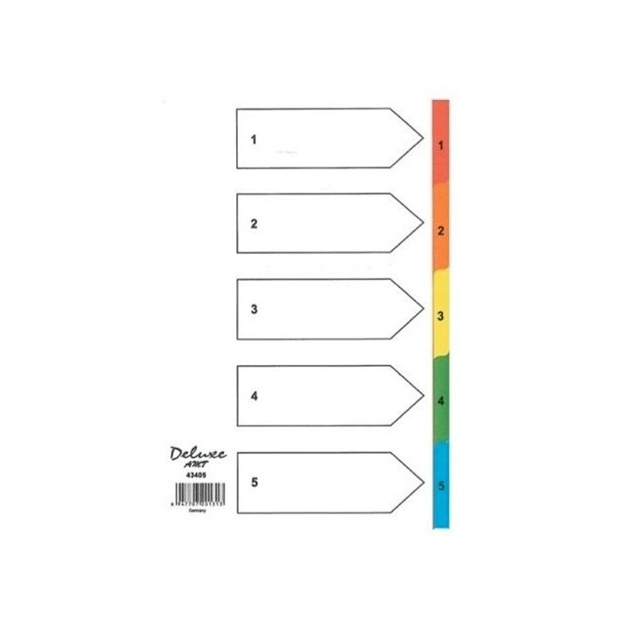Deluxe Divider Manila Colored A4 with numbers 1-5