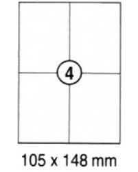 xel-lent 4 labels/sheet, straight corner, 105 x 148 mm, 100sheets/pack