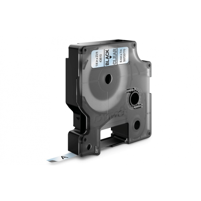 Dymo 43610, D1 Tape, 6mm x 7m, Black on Clear