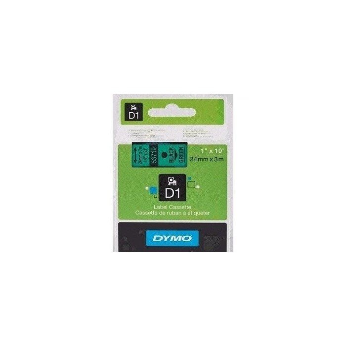 Dymo 53719, D1 Tape, 24mm x 7m, Black on Green