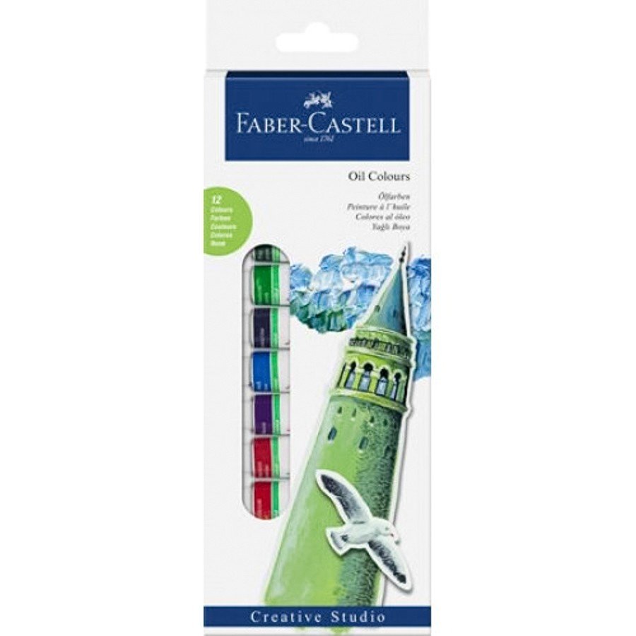 Faber Castell FC169502 Oil Paint Starter Kit, Assorted (Box of 12)
