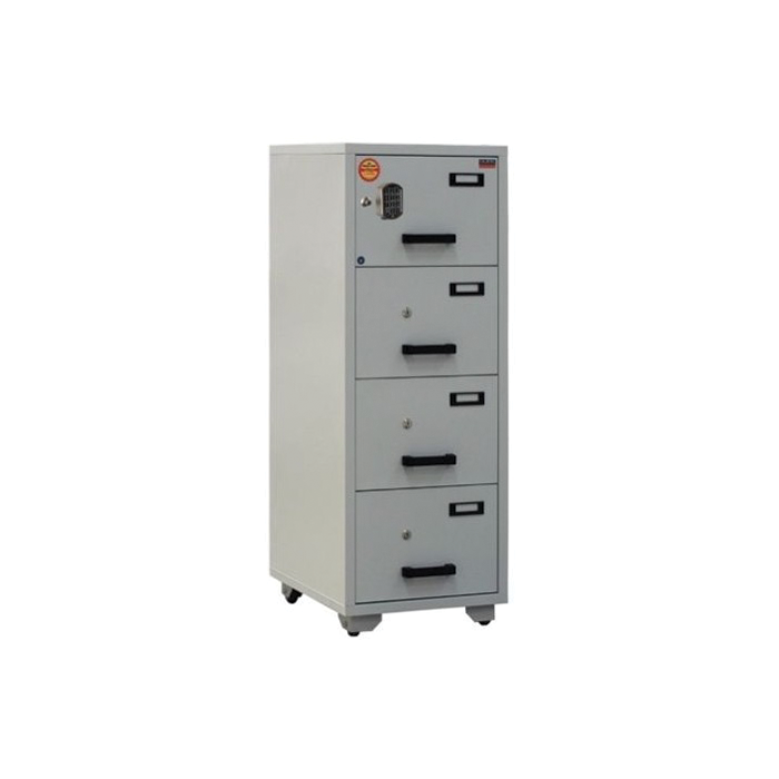 Valberg Fire Resistant Cabinet FC4E-KK 4 drawer (Digital+Keylock on top drawe 4 drawer (Digital+Keylock on top drawer & keylock on the other drawers)