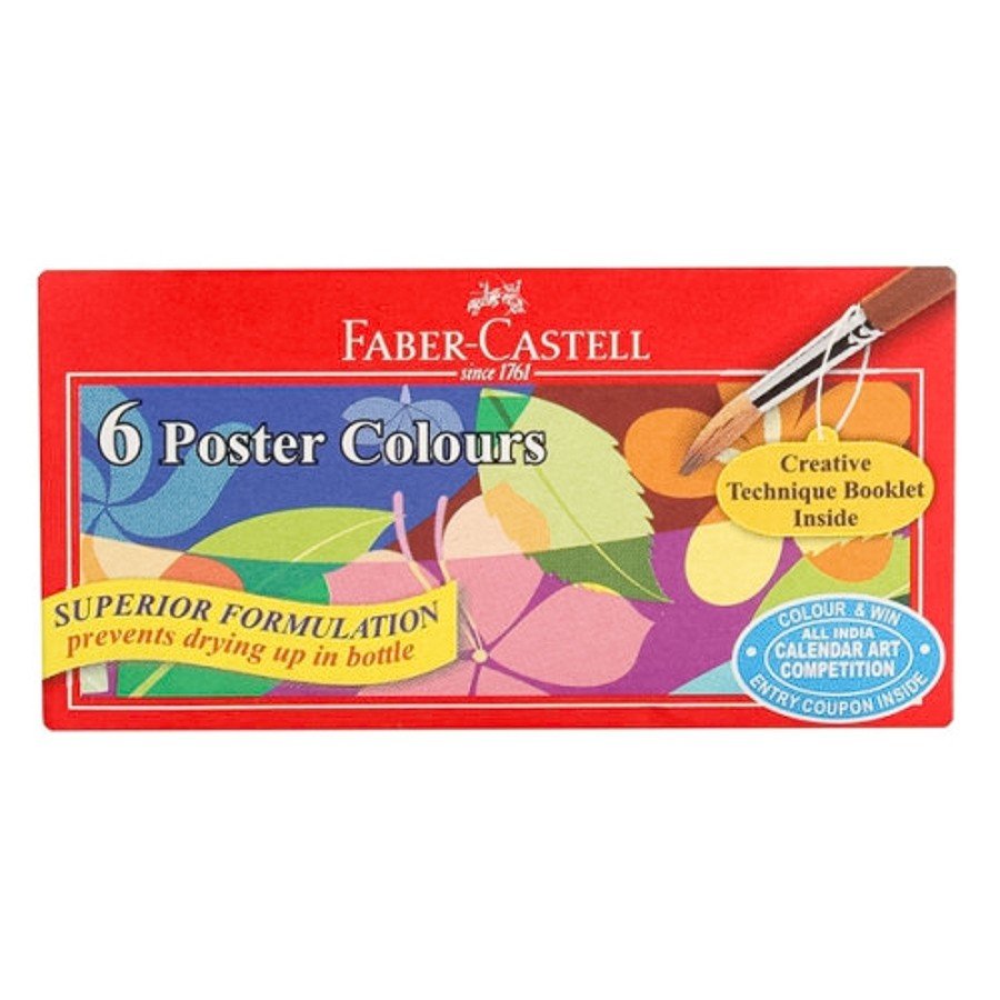 Faber Castell FCIN141007 Poster Colour Paint, Assorted (Set of 6)