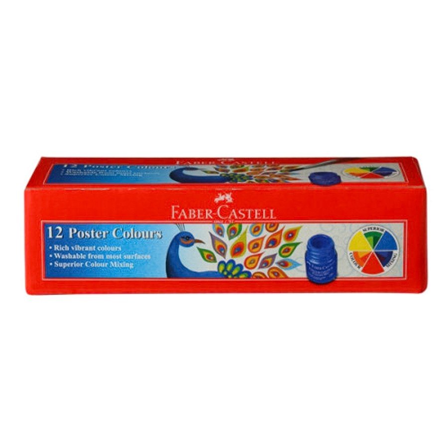   Faber Castell FCIN141013 Poster Colour Paint - 10ml, Assorted (Box of 12)