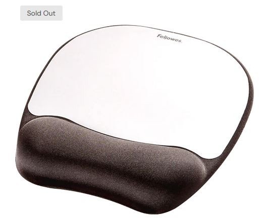 Fellowes Memory Foam Mousepad Wrist Support - Silver Streak 