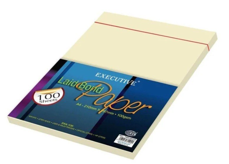 Executive Laid Paper A4, 100gsm, 100sheets/pack, Corona Cream (FSPA100CCR)