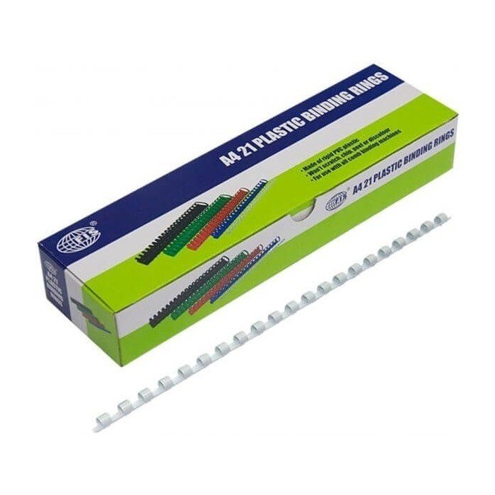 FIS 22MM COMB BINDING RINGS 50/BOX White
