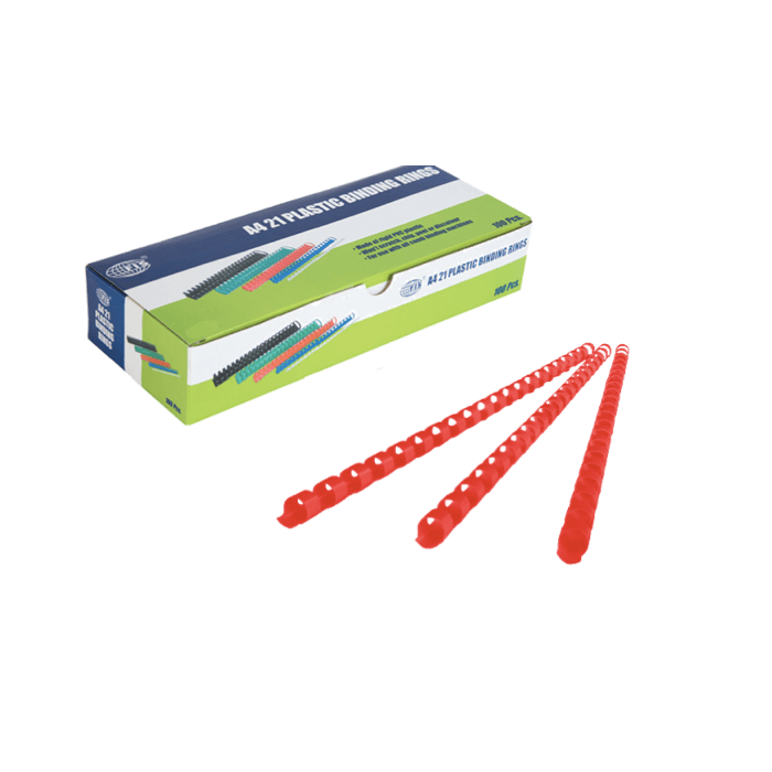 FIS 8mm Comb Binding Rings 100/box Red
