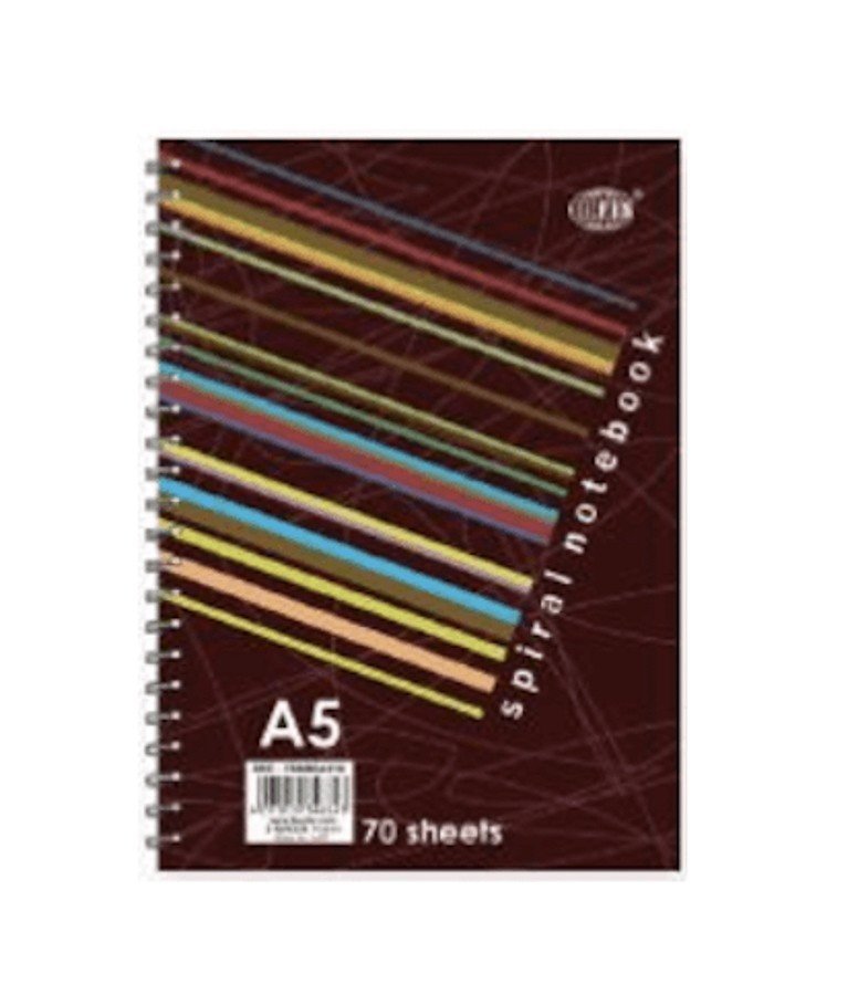 FIS A5 Side Spiral Notebook, 70Sheets (FSNBSA570)