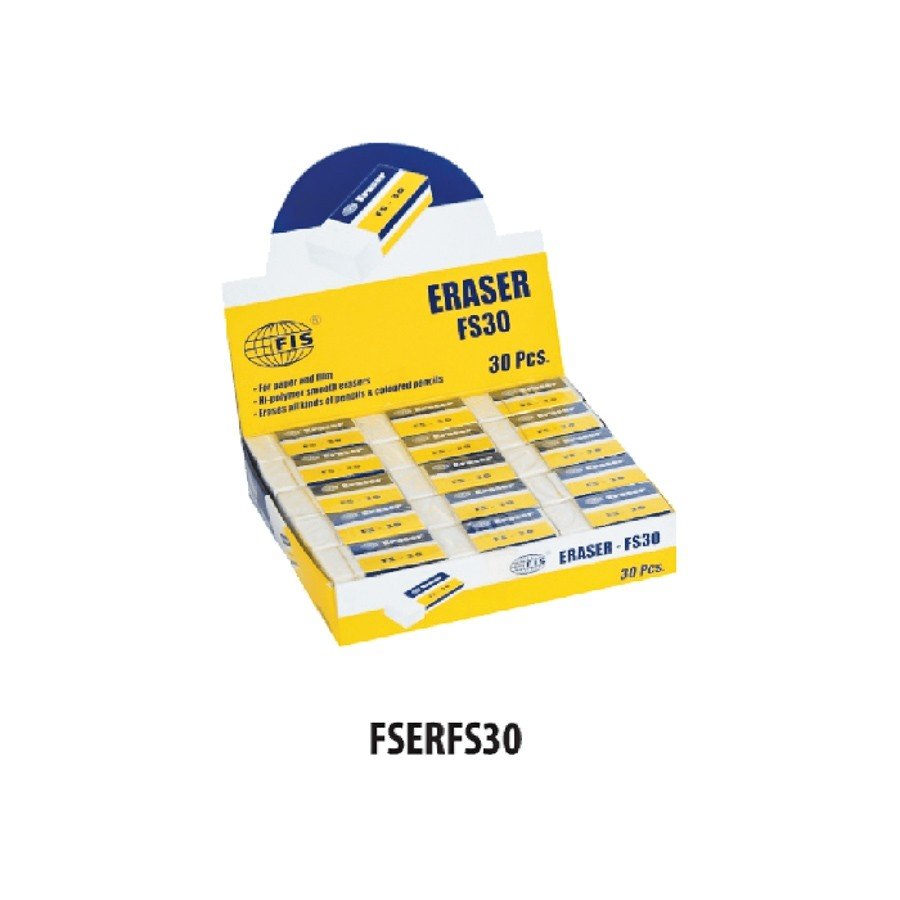 FIS FS-30 Eraser - White, (Box of 30)
