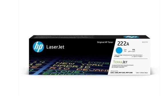 HP 222A Cyan Original LaserJet Toner Cartridge (W2221A)