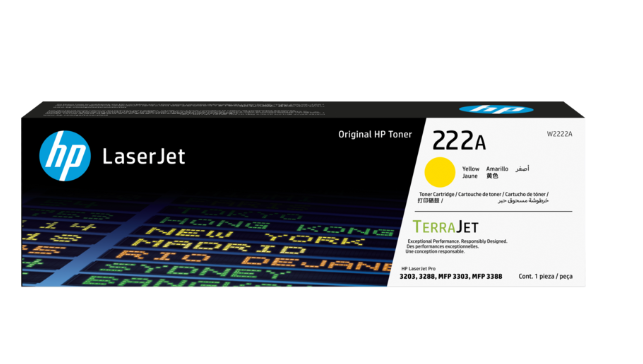 HP 222A Yellow Original LaserJet Toner Cartridge (W2222A)