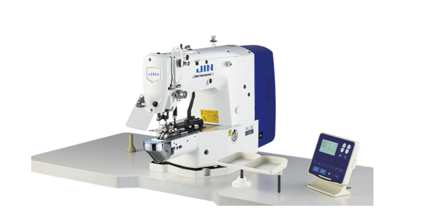 Jin K-1E1900SBA Electronic Direct Drive Bar Tack with Easy Change Button Attach Device Included, Complete Set 