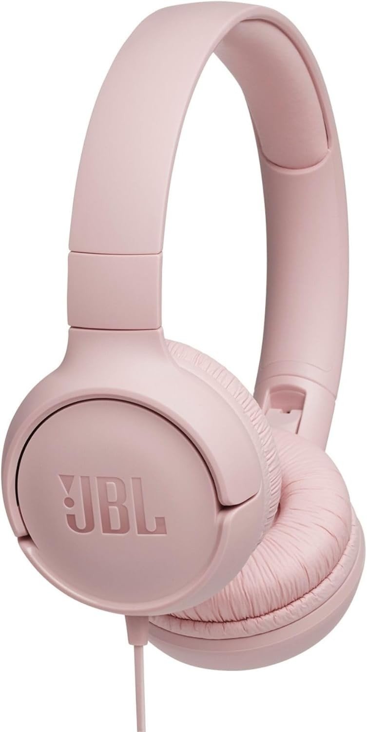 JBL Tune 500 Wired On-Ear Headphones, Pink