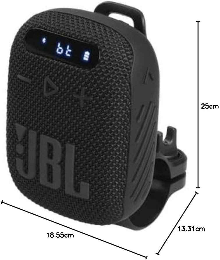 JBL Wind 3 FM Bluetooth Handlebar Speaker, Black