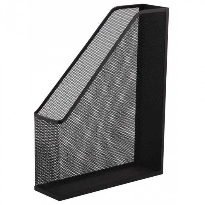 Deluxe Metal Mesh Magazine Holder, Black
