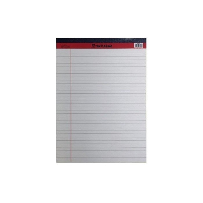 Sinarline Legal Pad A4, 56gsm, 50 Sheets, Line Ruled, White