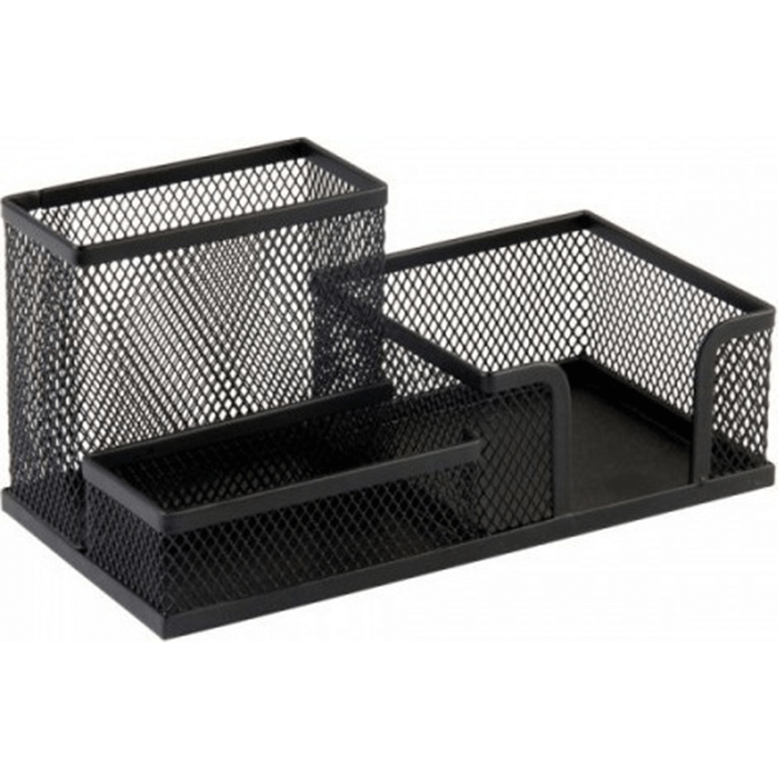 Deluxe AMT A108 Metal Mesh 3 in 1 Desk Organizer, Black