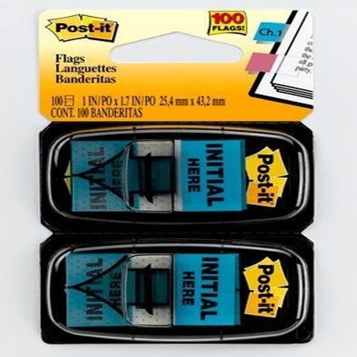 3M PostIt Flags Initial here 680IH2 50 FlagsDispenser 2Pack