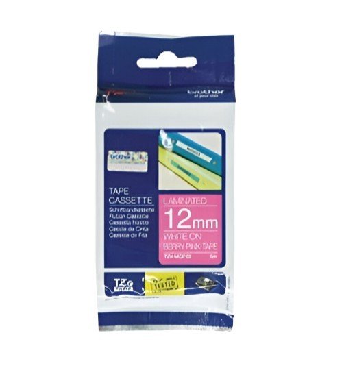 Brother TZe-MQP35  White on Mul berry Pink 12mm Laminated Tape