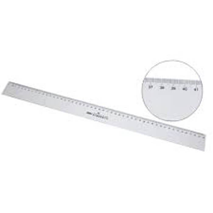 Deli 6250 Plastic Ruler  50cm Transparent