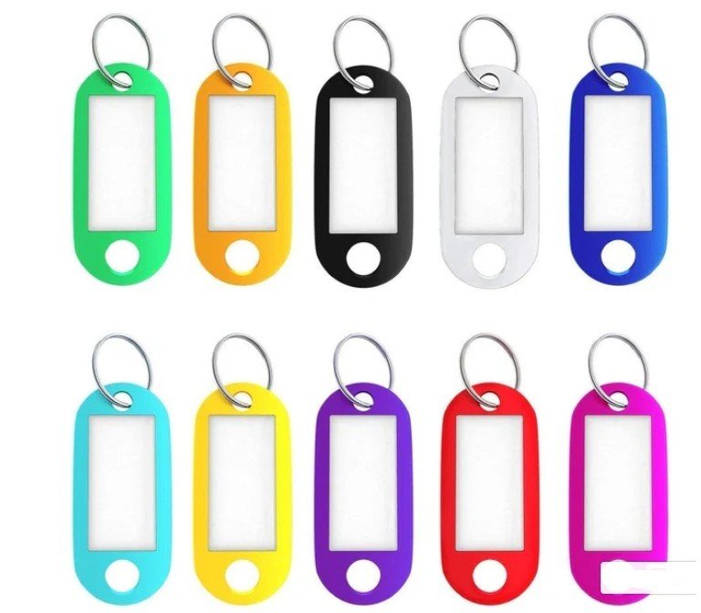 Plastic Key Rings Assorted Colors 50 pcs/pack