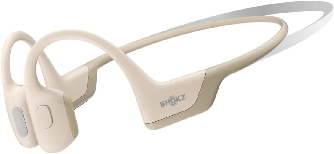 SHOKZ OpenRun Pro Mini, Bone Conduction Sports Headphones, Bluetooth Wireless Earphones with Mic,10H Playtime,Open-Ear Waterproof Headset for Running, Beige