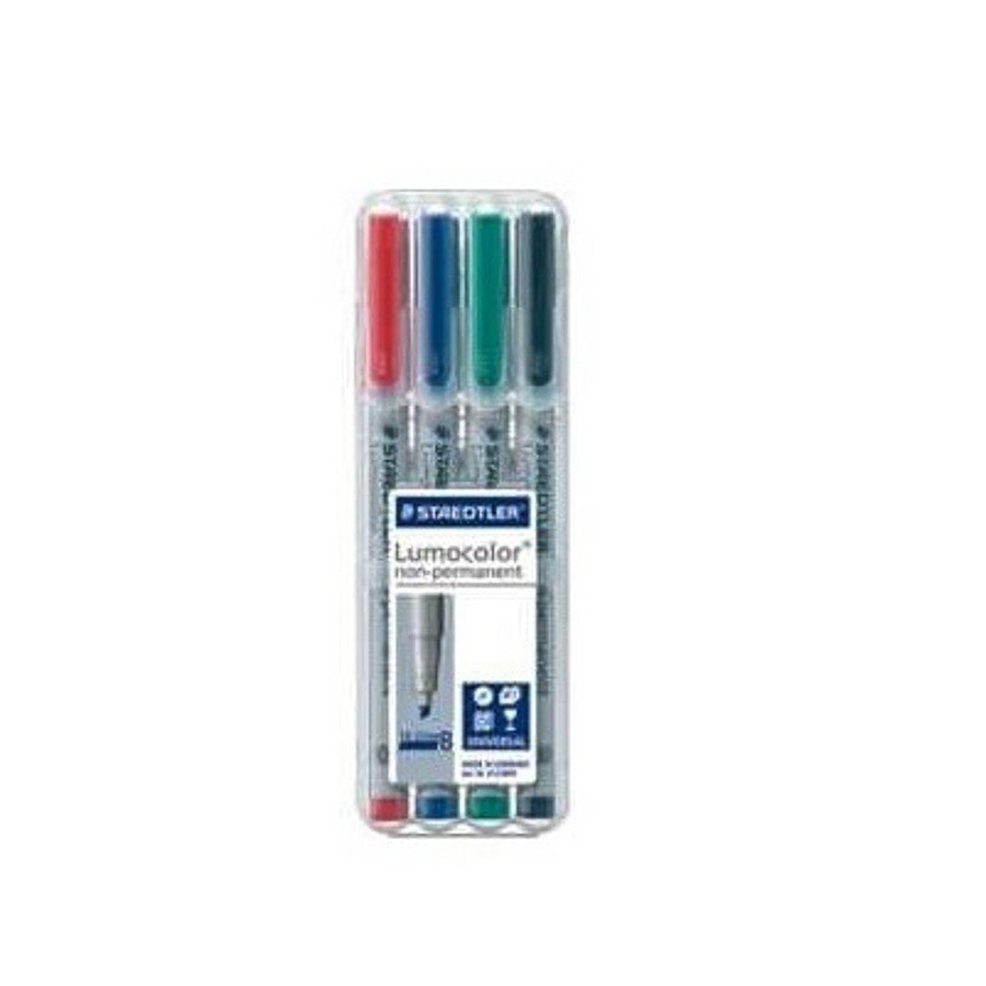 Staedtler 312 Lumocolor Non-Permanent Universal Pen B  Assorted (Pack of 4)