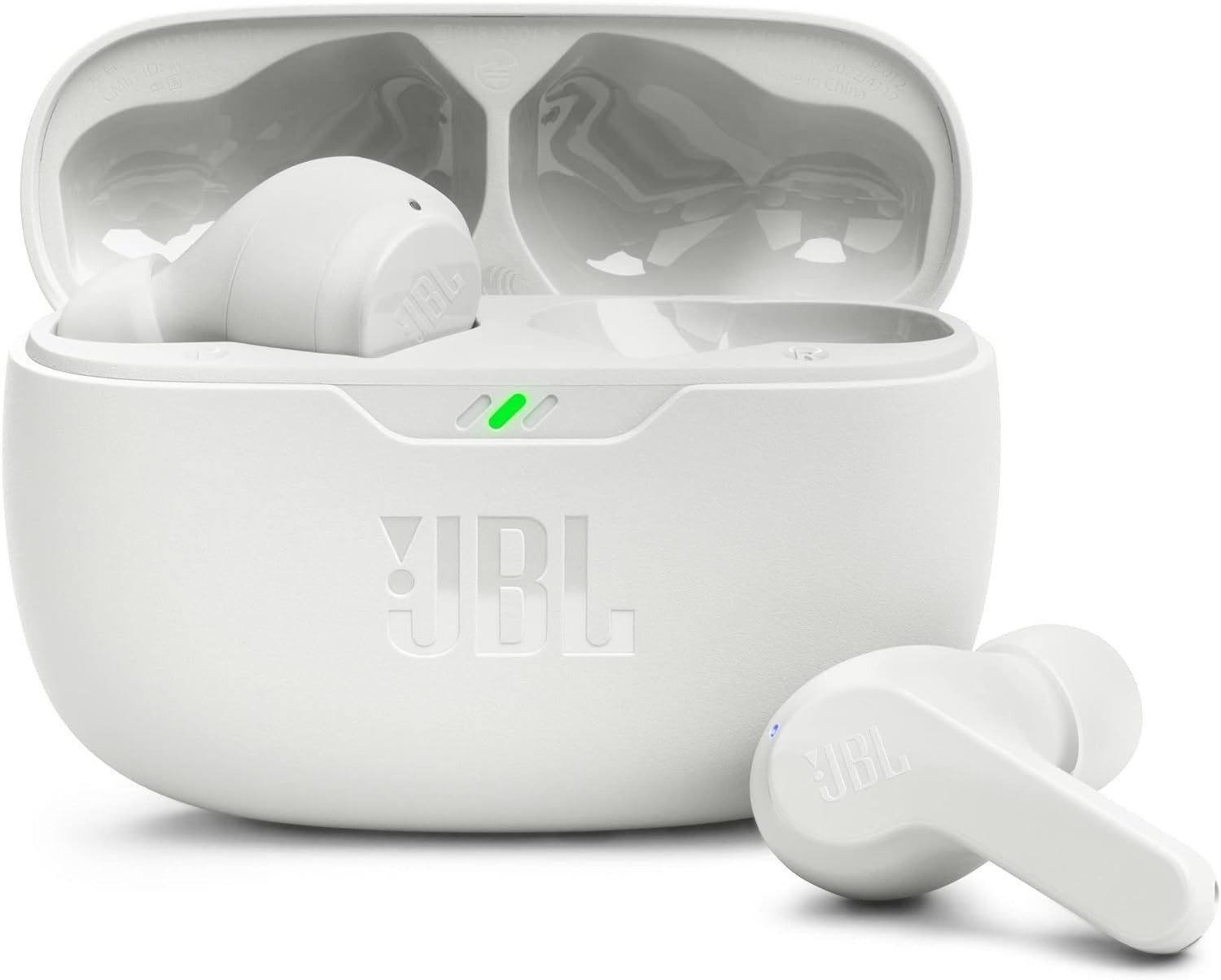 JBL Wave Beam in-Ear Earbuds (TWS) with Mic - White, App for Customized Extra Bass EQ, 32 Hours Battery and Quick Charge, IP54 Water & Dust Resistance, Ambient Aware & Talk-Thru, Google FastPair